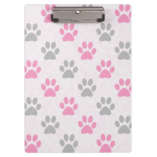 ピンクとグレーの前髪のプリントパターン クリップボード (正面)