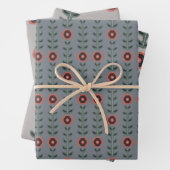 ピンクとグレーの北欧デザイン ラッピングペーパーシート (インサイチュ)