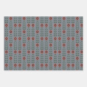 ピンクとグレーの北欧デザイン ラッピングペーパーシート (正面2)