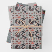 ピンクとグレーの北欧デザイン ラッピングペーパーシート (インサイチュ)