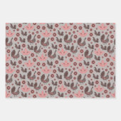 ピンクとグレーの北欧デザイン ラッピングペーパーシート (正面)