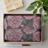 ピンクとグレーの夜の牡丹の庭 薄葉紙 (ギフト)