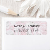 ピンクとグレーの大理石シンプルタイポグラフィサンセリフ ラベル (インサイチュ)