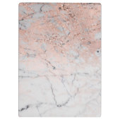 ピンクとグレーの大理石モダンファッションパーソナライズされた クリップボード (裏面)