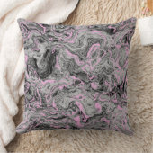 ピンクとグレーの大理石抽象芸術 クッション (ブランケット)