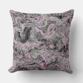 ピンクとグレーの大理石抽象芸術 クッション (正面)