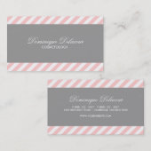 ピンクとグレーの対角ストライプ名刺 名刺 (正面/裏面)