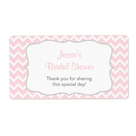 ピンクとグレーの山形の水ボトルラベル ラベル