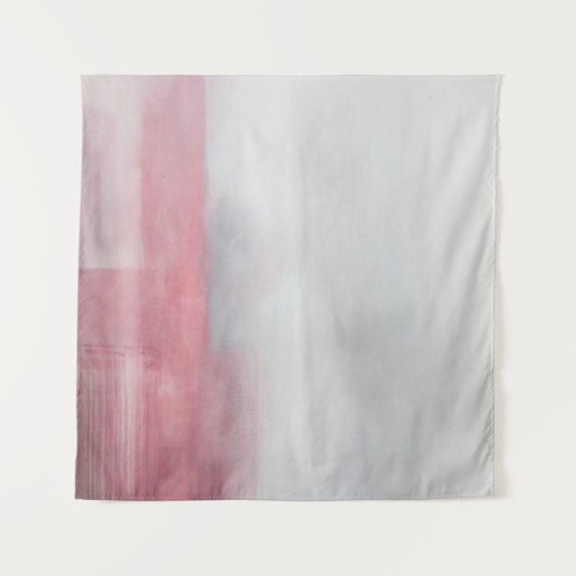 ピンクとグレーの抽象芸術ア絵画ート。アルモダンパイ タペストリー (正面(横))