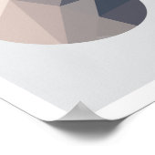 ピンクとグレーの抽象芸術サークルポスター1 ポスター (角)