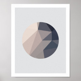 ピンクとグレーの抽象芸術サークルポスター1 ポスター