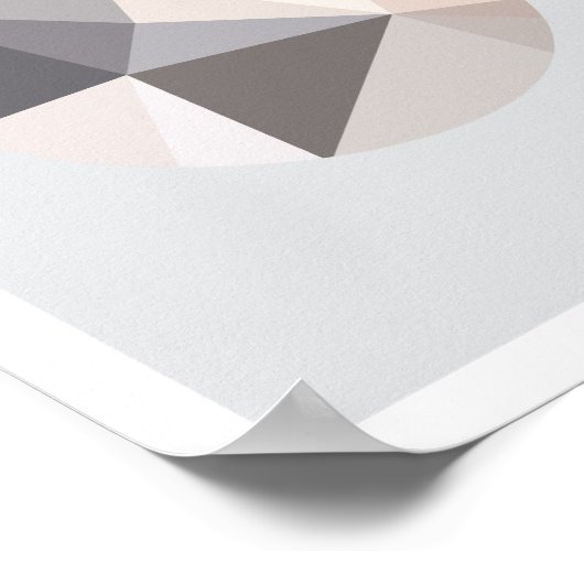 ピンクとグレーの抽象芸術サークルポスター2 ポスター (角)