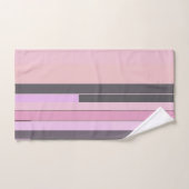 ピンクとグレーの抽象芸術ストライプ バスタオルセット (ハンドタオル)