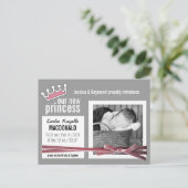 ピンクとグレーの新生児の女の子と写真 案内ポストカード (スタンド正面)