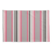 ピンクとグレーの枕ストライプの箱の色合い 枕カバー (裏面-右)