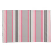ピンクとグレーの枕ストライプの箱の色合い 枕カバー (正面右)