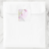 ピンクとグレーの水彩洗剤 スクエアシール (バッグ)