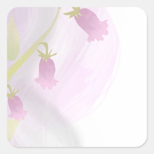 ピンクとグレーの水彩洗剤 スクエアシール (正面)