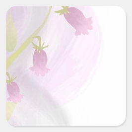 ピンクとグレーの水彩洗剤 スクエアシール