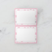 ピンクとグレーの水玉模様の感謝ベイビーシャワー サンキューカード (内部)