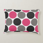 ピンクとグレーの水玉模様 アクセントクッション (裏面)