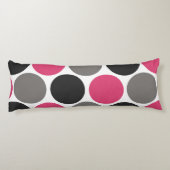 ピンクとグレーの水玉模様 ボディピロー (裏面)