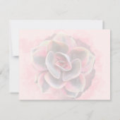 ピンクとグレーの水色の多肉質サンキューカード サンキューカード (裏面)