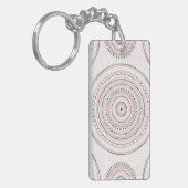 ピンクとグレーの点と線ドードルズ曼荼羅 キーホルダー (正面左)