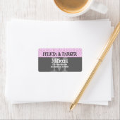 ピンクとグレーの結婚星のモノグラムE257 ラベル (インサイチュ)