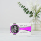 ピンクとグレーの美容師フォト名刺 名刺 (スタンド正面)