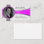 ピンクとグレーの美容師フォト名刺 名刺 (正面/裏面)