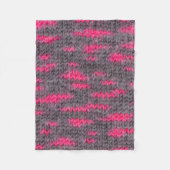 ピンクとグレーの色でウールを編む フリースブランケット (正面)