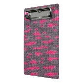 ピンクとグレーの色でウールを編む ミニクリップボード (アングル2)