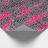 ピンクとグレーの色でウールを編む ラッピングペーパー (角)