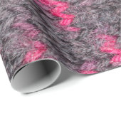 ピンクとグレーの色でウールを編む ラッピングペーパー (ロールコーナー)