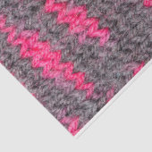 ピンクとグレーの色でウールを編む 薄葉紙 (詳細)