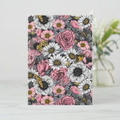 ピンクとグレーの花に蝶が混ざる (スタンド正面)