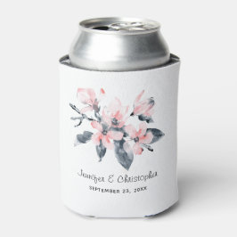 ピンクとグレーの花の上品な水結婚色 缶クーラー