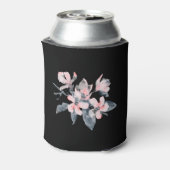 ピンクとグレーの花の上品な水色 缶クーラー (缶裏面)