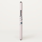 ピンクとグレーの花の上品な水色 Case-Mate iPhoneケース (裏面/右)