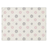 ピンクとグレーの花 テーブルクロス (正面(横))