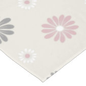 ピンクとグレーの花 テーブルクロス (アングル)