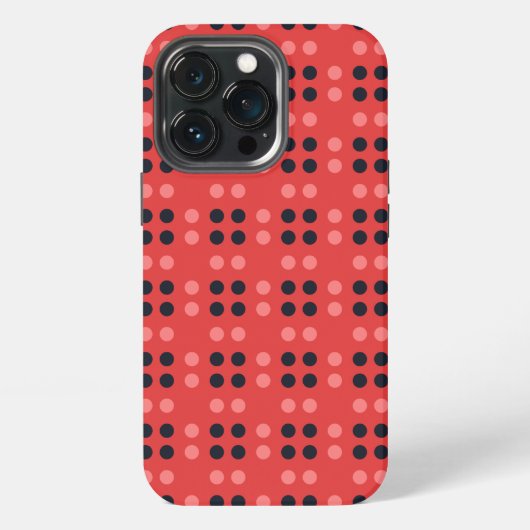 ピンクとグレーの装飾ドット iPhoneケース (裏面)