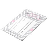 ピンクとグレーの象の赤ちゃんシャワーゲーム ノートパッド (アングル)