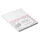 ピンクとグレーの象の赤ちゃんシャワー |キャンディトッパー ノートパッド (アングル)