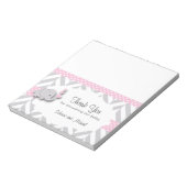 ピンクとグレーの象の赤ちゃんシャワー |キャンディトッパー ノートパッド (回転)