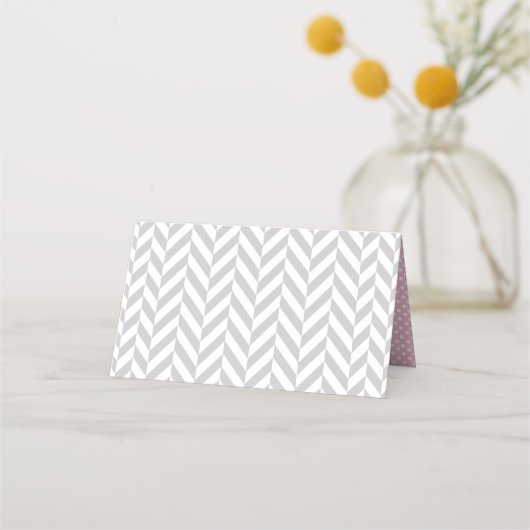 ピンクとグレーの象の赤ちゃんシャワー プレイスカード (裏面)