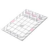 ピンクとグレーの象 |ベビーシャワー – ゲーム ノートパッド (アングル)