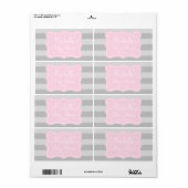 ピンクとグレーの赤ちゃんシャワーのウォーターボトルラベル ラベル (フルシート)