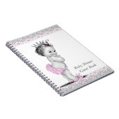 ピンクとグレーの赤ちゃんシャワーのゲストブック ノートブック (右側)